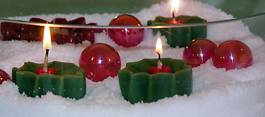 Candles in the snow